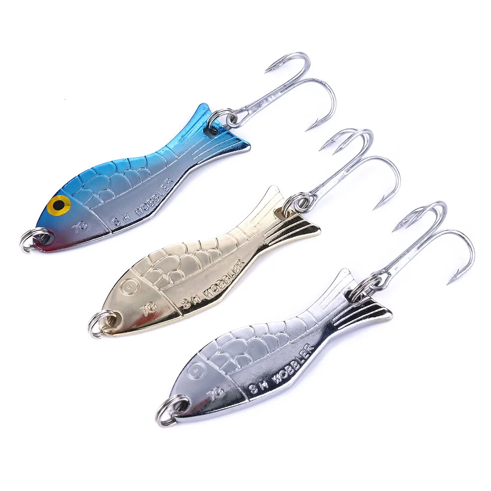 

3PCS Fish Shape Metal Spoon Lure 5CM 7G Spinner Fishing Lures Bass Hard Bait Pesca Gold Silver Fishing Tackle