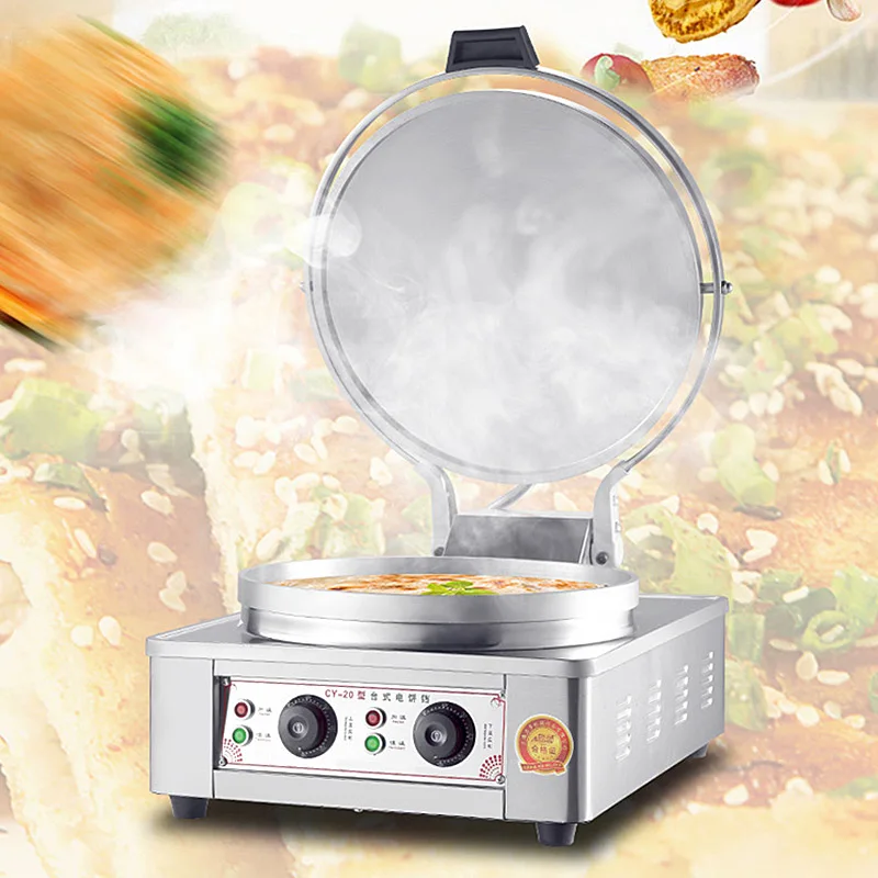 220v 3KW Pancake Maker Machine Double Heating Frying Machine Stainless Steel Fryer Yunlinli Round Non-stick Coating,energy Saver