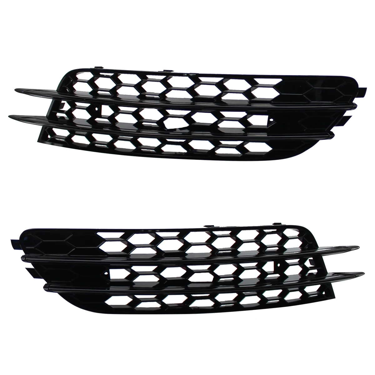 

For Audi A6 C7 Sedan 2012-2015 Black Front Bumper Fog Grill Light Cover Grille