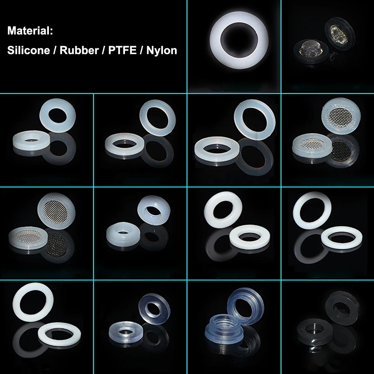 10 Pcs/lot Silicone/Rubber/PTFE Seal O-Ring Gasket Flat Washer with Filter Mesh For Plumbing Tube Faucet 1/2