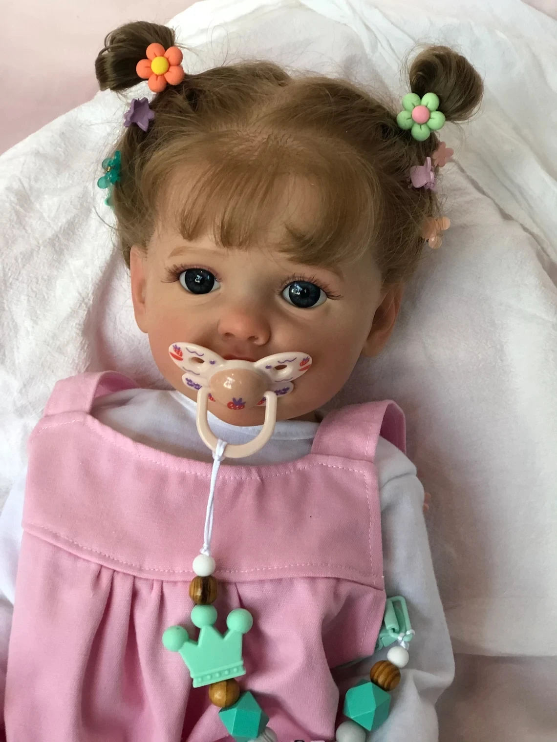 NPK 55CM Full Body Silicone Waterproof Toddler Girl Doll Princess Betty Lifelike Sof Touch 3D Skin Multiple Layers Painting