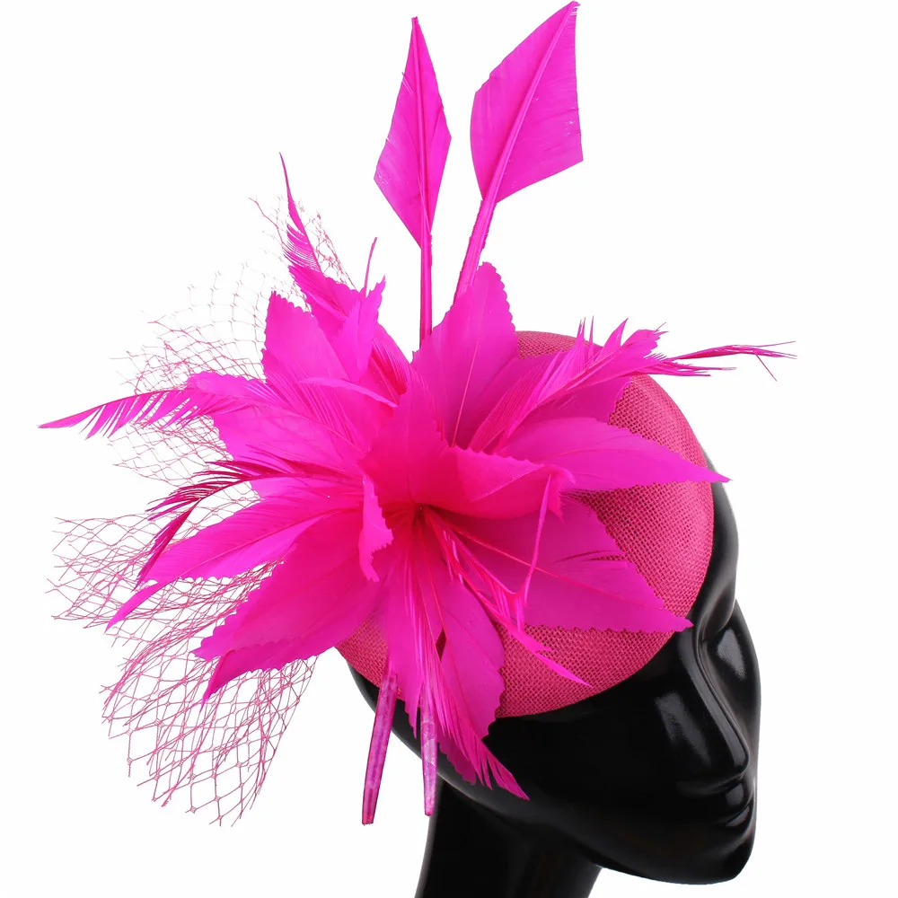 

Beautiful Fascinators Hats Veils Bridal Female Headwear Hair Clips With Fancy Feather Flower Fashion Ladies Hair Accessories