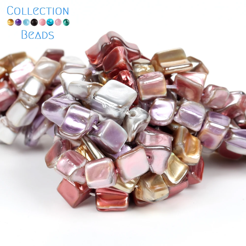 Natural Shell Beads 10mm Electroplating Colorful Mother Of Pearl Beads For Jewelry Making Handmade Diy Bracelet Accessories