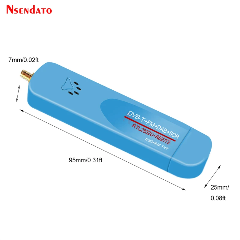 Sintonizador de TV Digital USB 2,0 RTL SDR TCXO RTL2832U + R860 DAB FM DVBT, Dongle DVB-T + FM + DAB + SDR, receptor de escáner de TV con antena