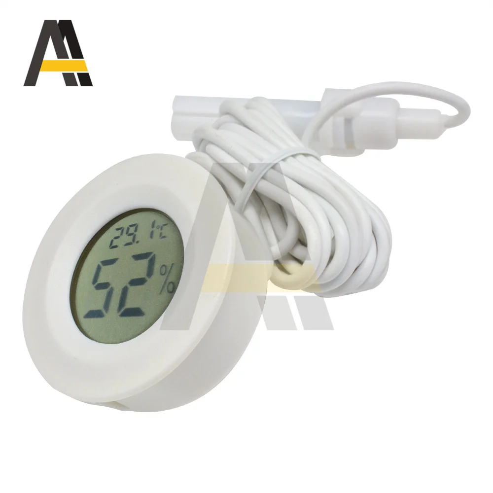 LCD Digital Thermometer Hygrometer Gauge Tester with Probe Incubator Aquarium Temperature Humidity Meter Sensor Detector