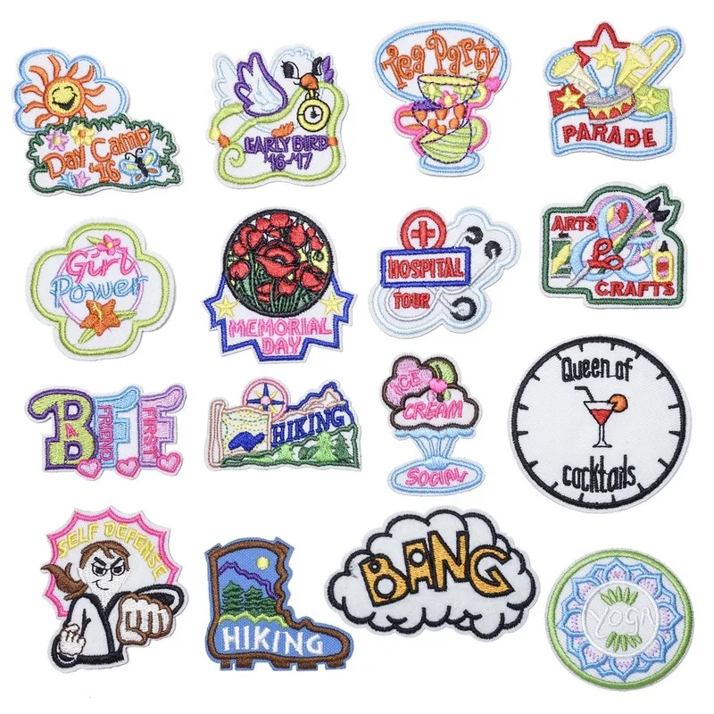 

50pcs/lot Luxury Fun Embroidery Patch Clothing Decoration Letter Strange Thing Hiking Party Cocktail Backpack Iron Heat Applique