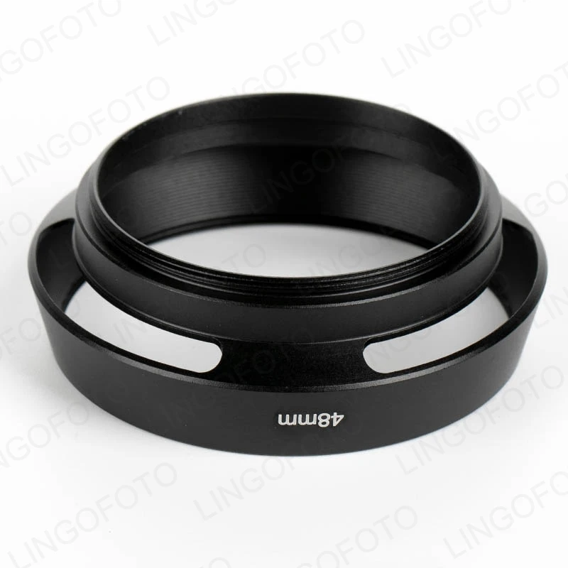 48mm Flower Lens Hood Black Metal for Canon QL17 G3, QL17 GIII