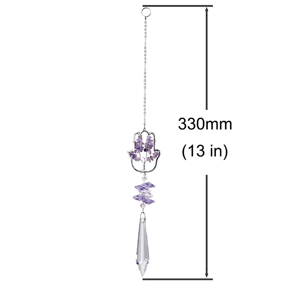 Purple Fashion Garden Prism Pendant Decor Rainbow Decorations Outdoor Window Hanging Suncatchers Ornaments Wholesale