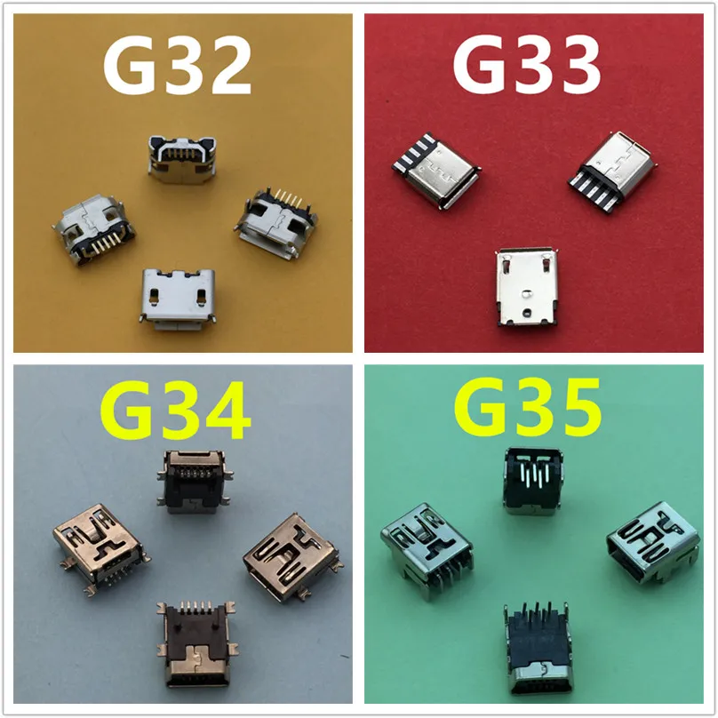 20Models Micro USB 5pin Female Connectors For Mobile Phone Charging SMT Socket Data Jack Connector Port PCB Board Drop Shipping