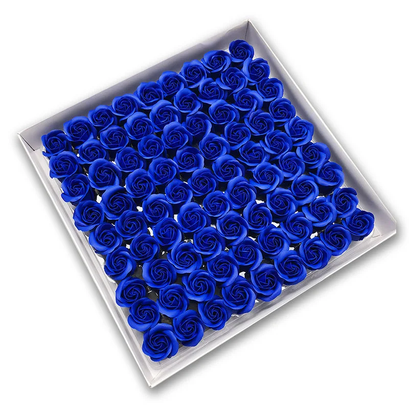 81pcs Three-Layer No Flower Base Rose Soap Flower Head Decoration Flower Box Wedding Bouquet Valentine'S Day Artificial Flower