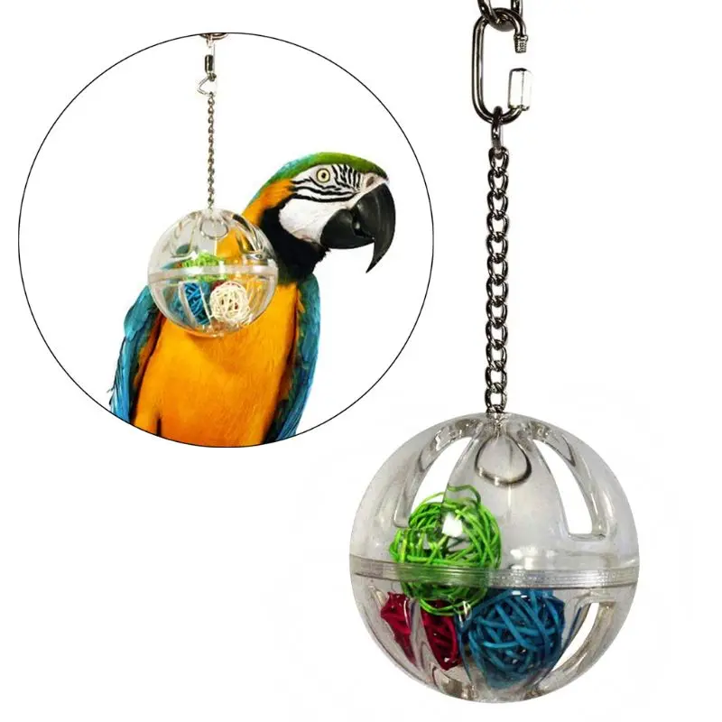 Parrot Chew Toy Balls Hanging Clear Acrylic Bird Parrot Nest House Accessory for Small Animal for Dove House Nest Access