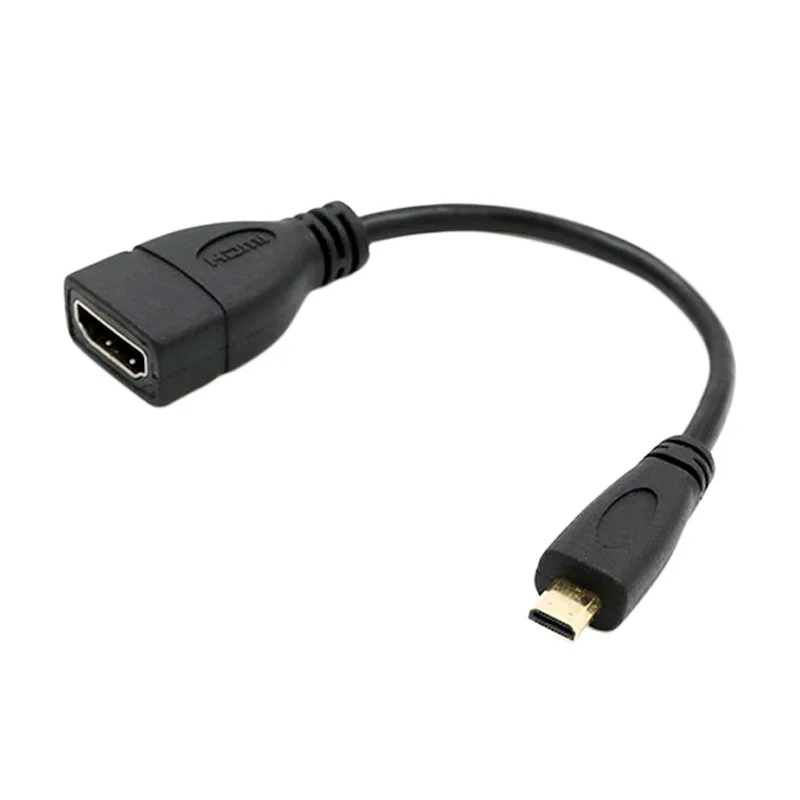 Micro HDMI Right Toward Male to HDMI Female Converter Adapter Cable