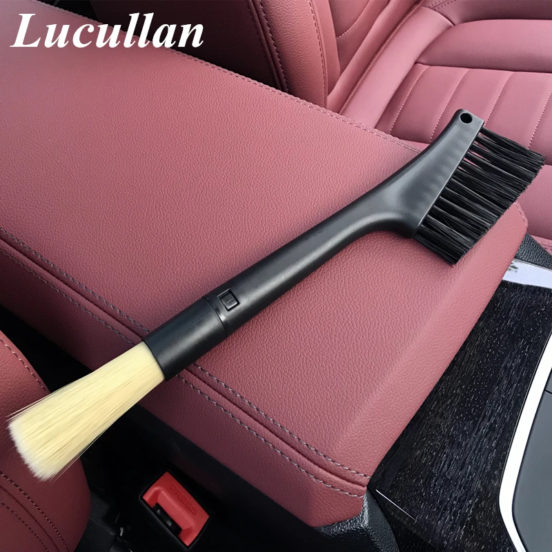 Lucullan Buckle Double Head Removable Interior Detailing Brush Car Vent Air-Condition Deep Cleaing Dusting Tools