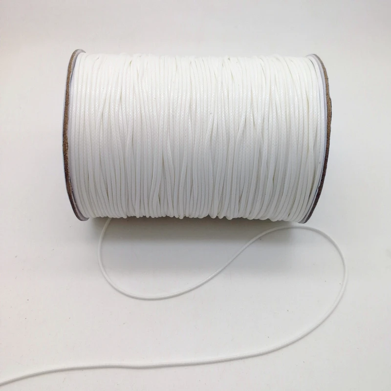 0.5/ 0.8/ 1.0/ 1.5/ 2.0mm biały woskowany przewód woskowana nić String Strap sznur naszyjnika koralik na bransoletkę DIY