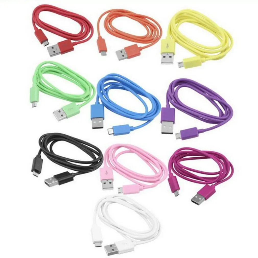 Kabel USB Pengisi Daya Cepat Kabel Data Ponsel Pengisi Daya Pendek Multiwarna Micro USB Pengisi Daya Pengatur Data Standar 1 M OCDAY 1A