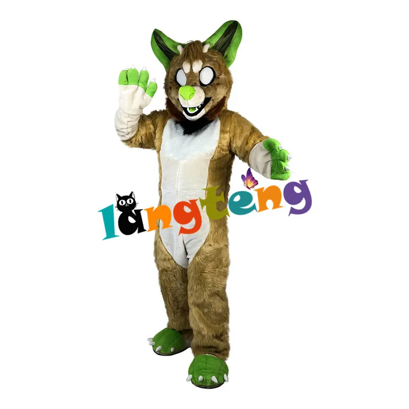 1053 Brown Dragon Monster Fox Mascot Costume Adult Xmas Fursuit Cartoon Dress Outfits Carnival Easter Ad Clothes