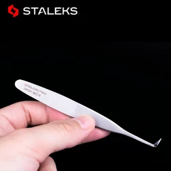 STALEKS PRO TE-40-4 Tweezers Grafting Eyelashes Blooming Anti Static High Precise Hyper Fine AISI 420 Steel