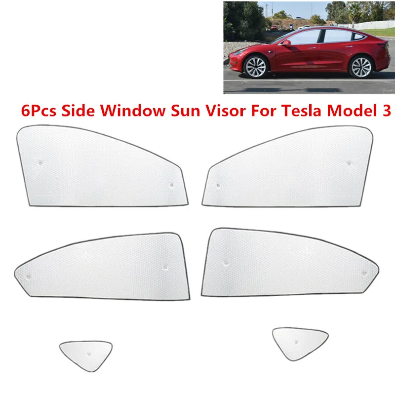 

6Pcs Side Window Sun Visor Sun Shade Interior Privacy Shield Sun Protection For Tesla Model 3