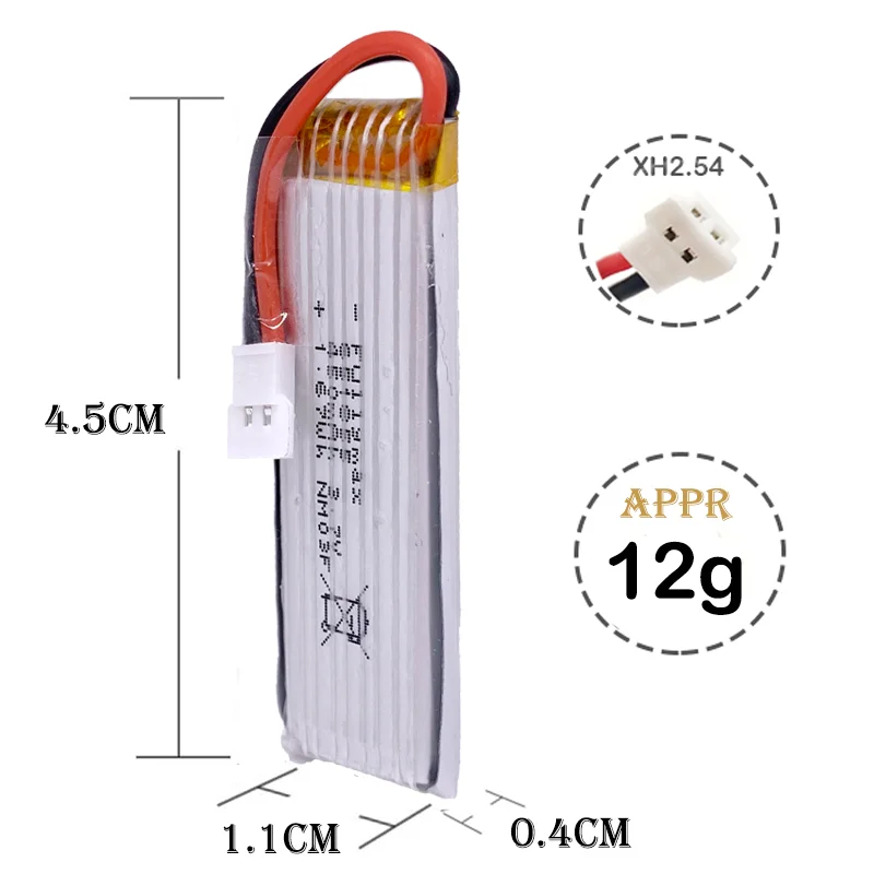 Original Wltoys K110 K110s Battery 3.7V 450mAh 1S RC Helicopter Battery With ph2.54 Plug For XK K110 V977 V930 RC Parts