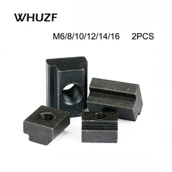 T nut 2Pcs M6 M8 M10 M12 M16 DIN508 Black Finish Grade 8.8 Carbon Steel T-Slot Nut Tapped Through Slot T-nut Furniture Brand New