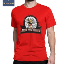 Mężczyźni Eagle Fang Karate Cobra Kai t-shirty Karate Kid 100% bawełna ubrania zabawa z krótkim rękawem O Neck Tee Shirt letnia koszulka