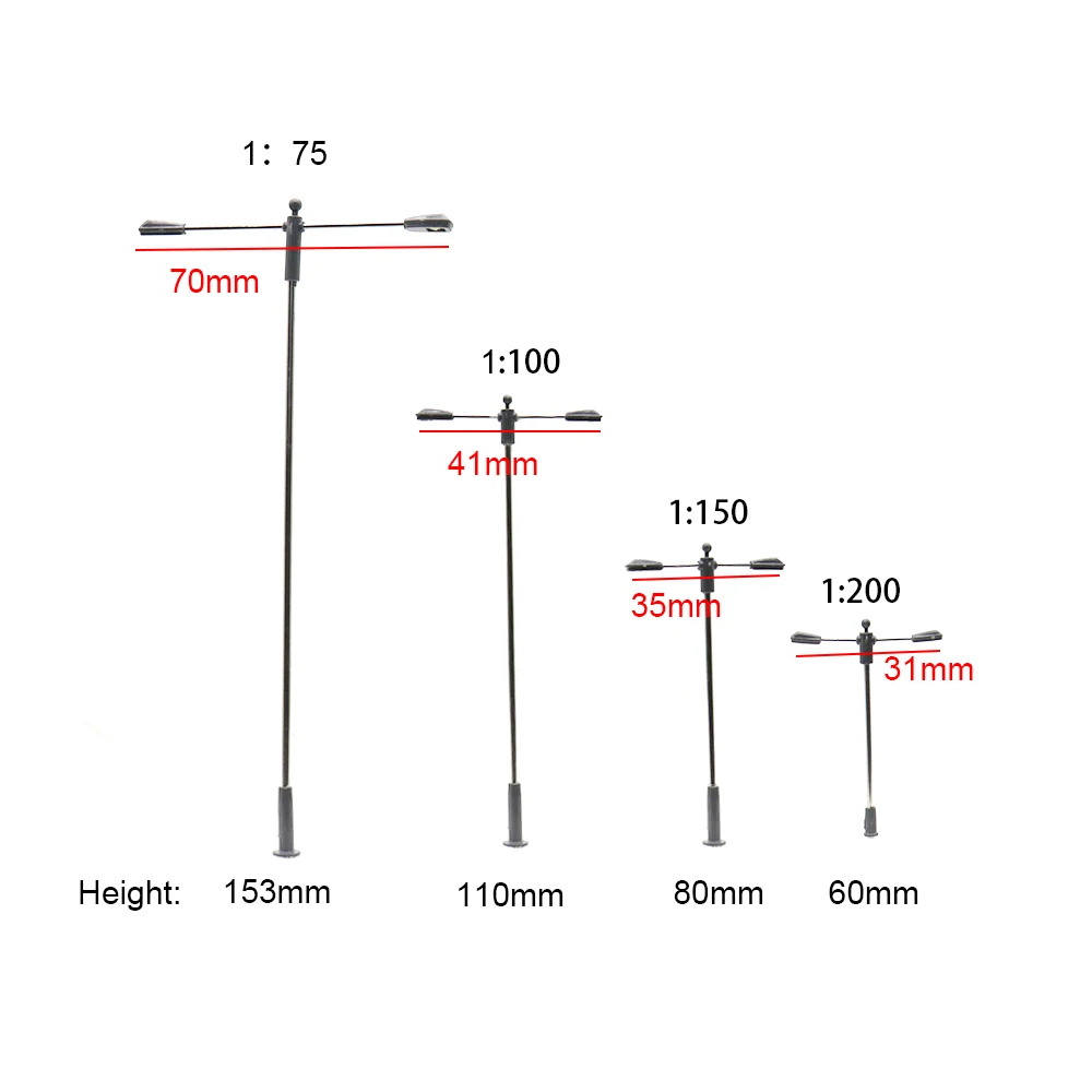 20 sztuk 1:75-1:200 skala miniaturowa lampa Model światła uliczne Diorama 3V Led pociąg kolejowy architektura miniaturowe dekoracje budowlane