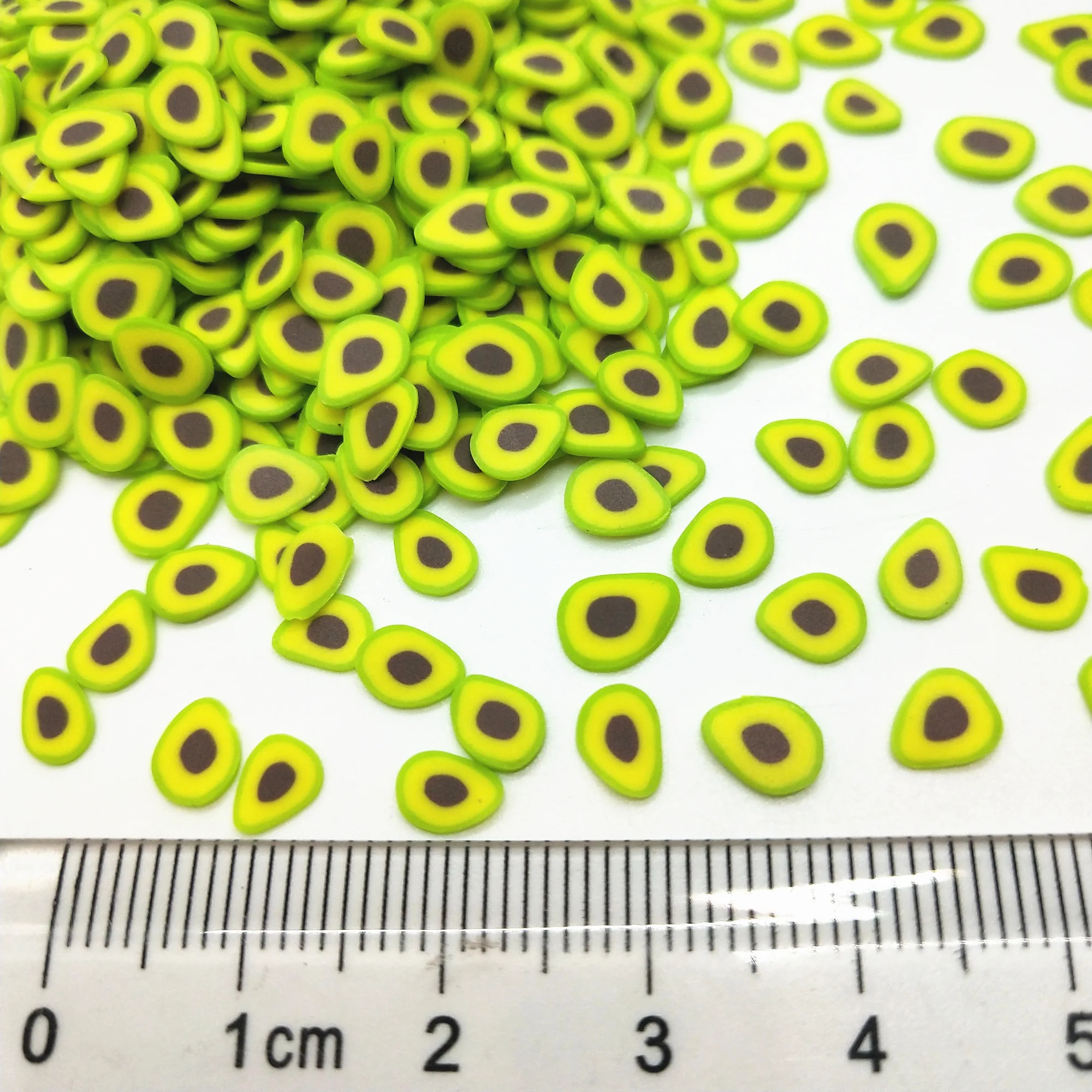 20g/lot Avocado Polymer Clay Slices for DIY Crafts Tiny Cute 5mm plastic Fruit klei Mud Particles