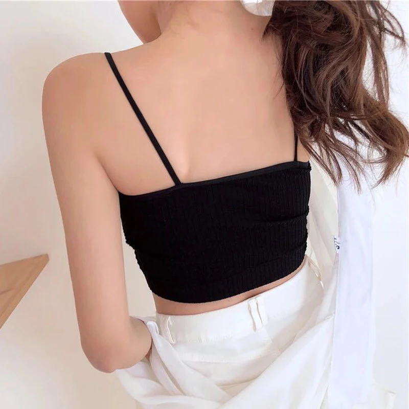 Einfarbig Sexy Tank-Crop Tops Frauen Sommer Grundlegende Crop Top Streetwear Ärmel Camis Kühlen Mädchen Gestellte T Leibchen Femme