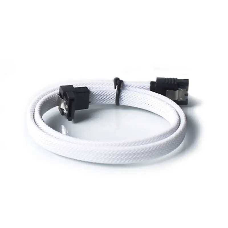 50CM SATA 3.0 III SATA3 7pin Data Cable Right Angle 6Gb/s SSD Cables HDD Hard Disk Data Cord with Nylon Sleeved