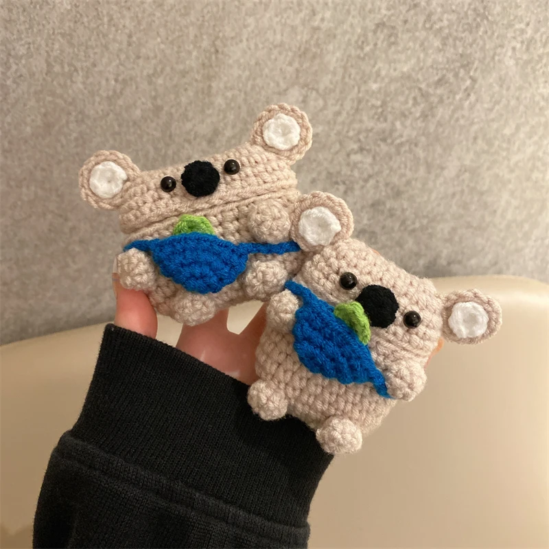 Bonito dos desenhos animados koala urso pelúcia caso do fone de ouvido para airpods pro capa sem fio bluetooth para airpods 3 2 1 capa protetora funda