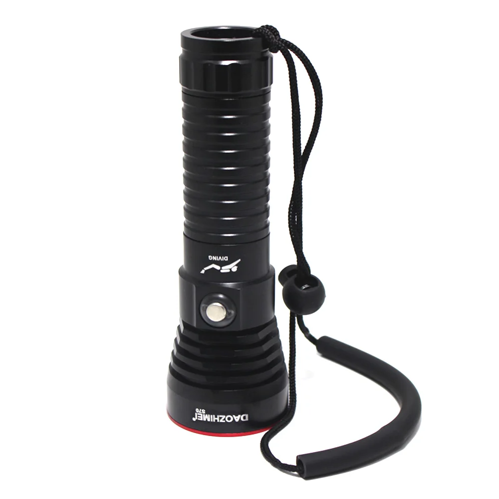6000 Lumens Diving Flashlight P70 LED Yellow/White Light 3 Modes Underwater Light IPX8 Waterproof Tactical led Lantern