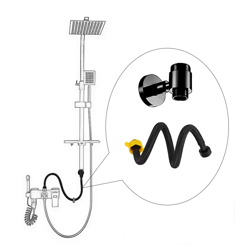 Bathroom Shower Head Set Connecting Hose Lengthens The Height Distance Hower Accessories Shower Extender Water Divider Shower AJ