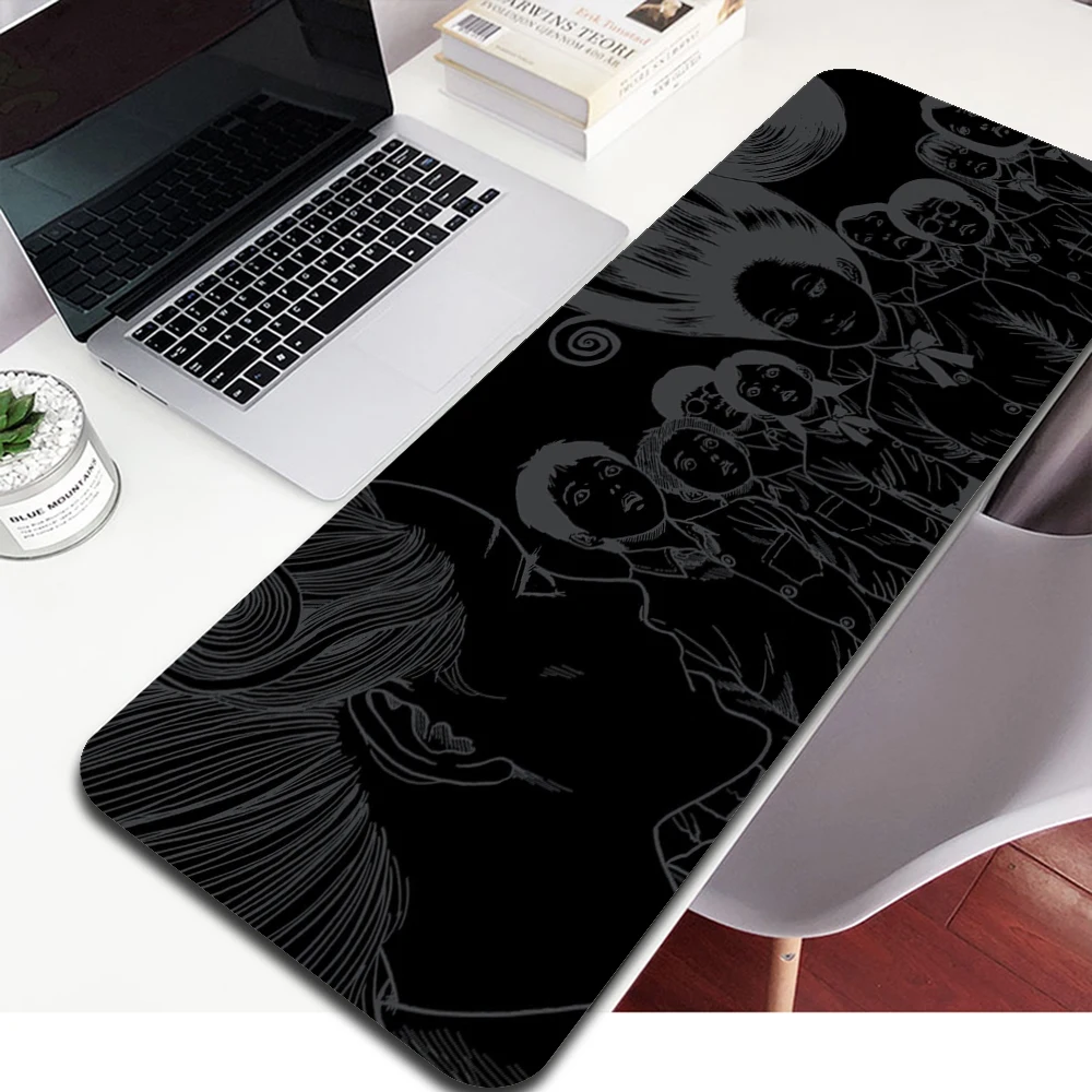 

Horror Manga Girl Junji Ito Laptop mousepad gaming Gamer XXL Keyboards Mat Anime Computer Table 400X800MM Office Desk Note pad