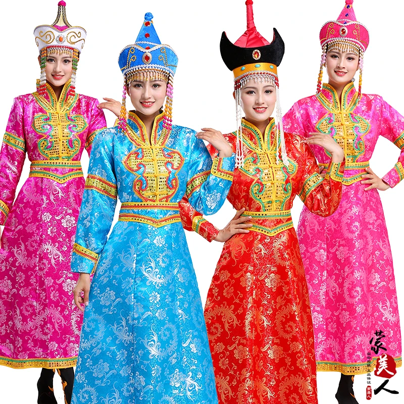 Folk Dance Female especial costume dance clothes female mongolian robed women\'s chinese minority clothing desgaste de la etapa