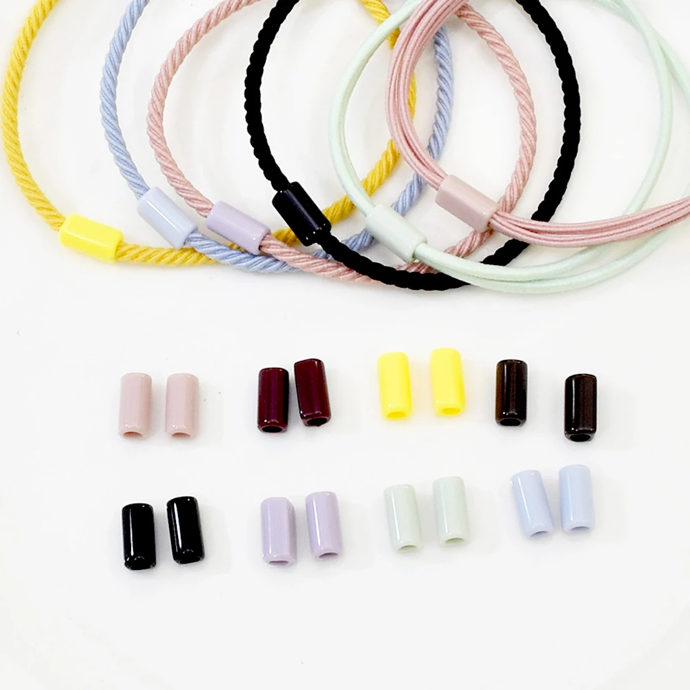 200pcs 2.5mm Headwear Elastic Rubber Band Connector DIY Jewelry Hair Ring Plastic Tube Sleeve Handmade Accessories Material