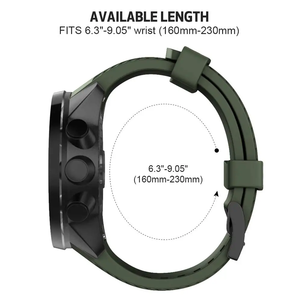 Correa de silicona deportiva para Suunto 9 9 Baro, repuesto de alta calidad, accesorios de pulsera para reloj inteligente