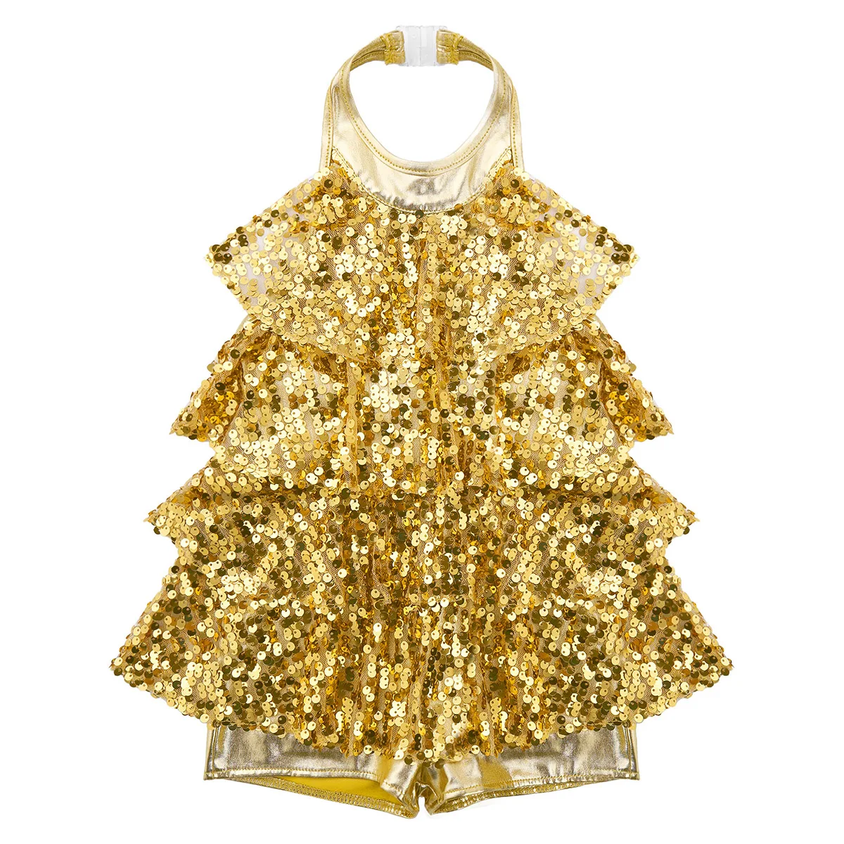 Robe de danse à paillettes pour enfants, justaucorps AqShorty, Unitard Rotterdam Kle, olympiques de performance de danse latine Jazz moderne pour filles