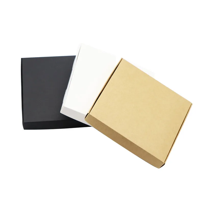 15x15x2cm Kraft White Gift Package Box With PVC Film Wedding Favors Candy Decoration Wrapping Boxes