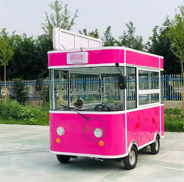 Carrito de comida deslizante, multifuncional, personalizado, Popular, camión de café de acero inoxidable, remolque, furgoneta de helado rápido