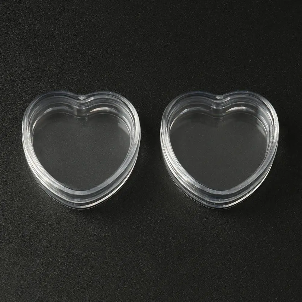 Transparent Plastic Jewelry Bead Storage Boxes Round Star Heart Container Jars Make Up Organizer Bead Gems Case 4pcs/lot