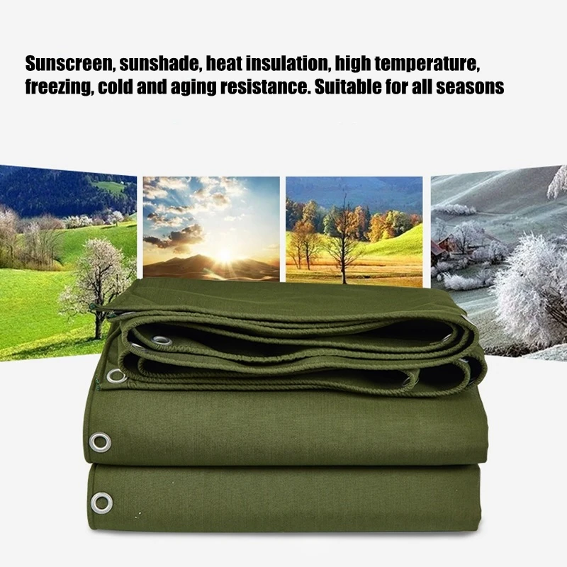 Thickness 0.8mm Canvas Tarpaulin Rainproof Cloth Outdoor Windbreak Sunscreen Garden Plant Car Cover Rainproof Sail PVC Coated