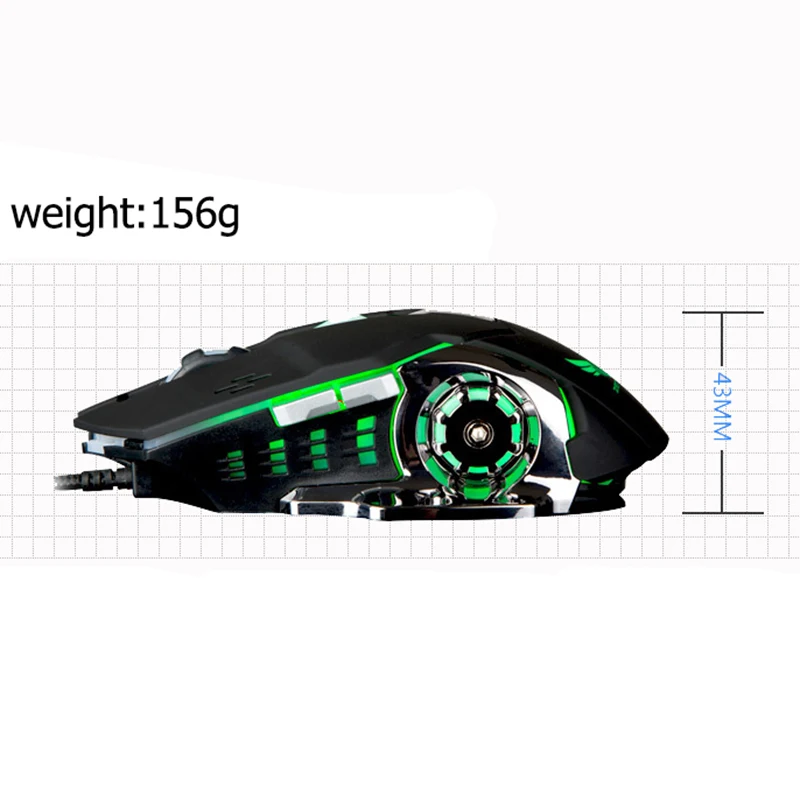 Professionele gamer Gaming Bedrade Muis 8D 3200DPI Verstelbare Bedrade Optische LED Computer Muizen Usb-kabel Muis voor laptop PC