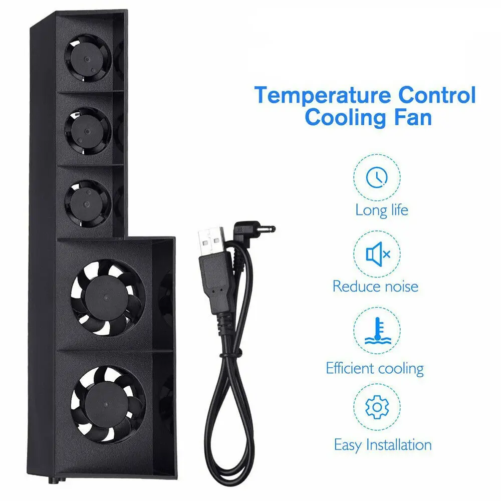 Ventilador de refrigeración Turbo para PS4, enfriador externo USB de 5V con radiador automático controlado por temperatura para Playstation 4, consola de juegos Normal