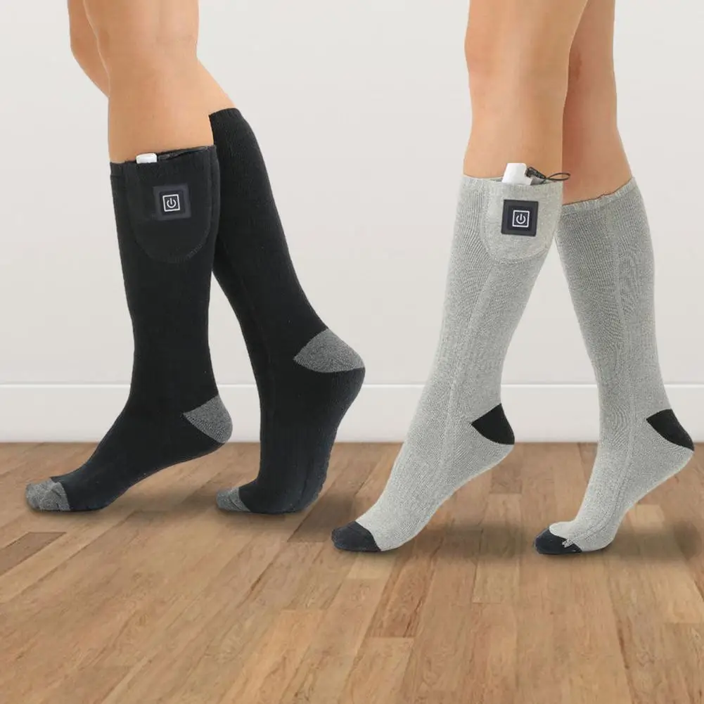 Zimowe skarpety podgrzewany elektrycznie 3 poziomy z regulacją temperatury ogrzewacz do stóp opakowanie na baterie ciepłą skarpetą do jazdy na