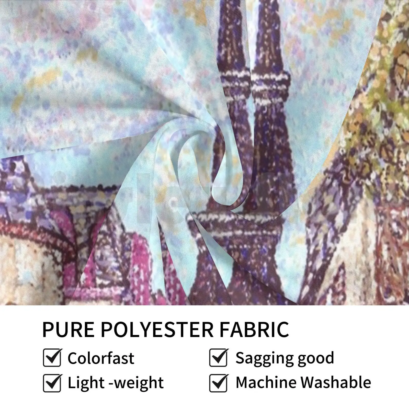 Paris Eiffel Tower Inspired Pointillism Landscape By Kristie Hubler Tapestry Living Room Bedroom Paris