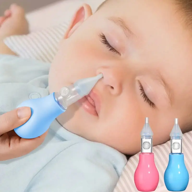 Bomba de aspiración Nasal de silicona para bebés, limpiador de mucosidad Nasal fría Neonatal, antireflujo, segura y no tóxica