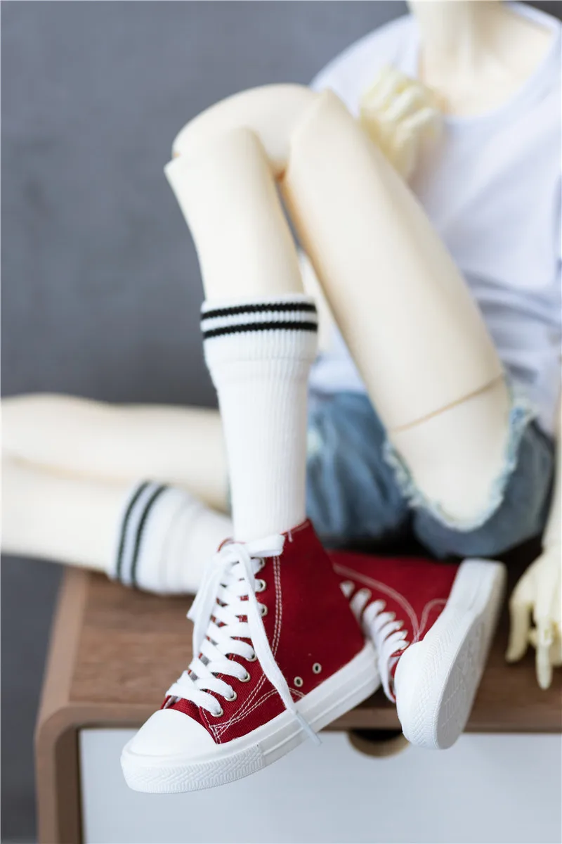 BJD doll shoes 1/3, 1/4 ,1/6, uncle, high top canvas shoes integrated soles multicolor shoes