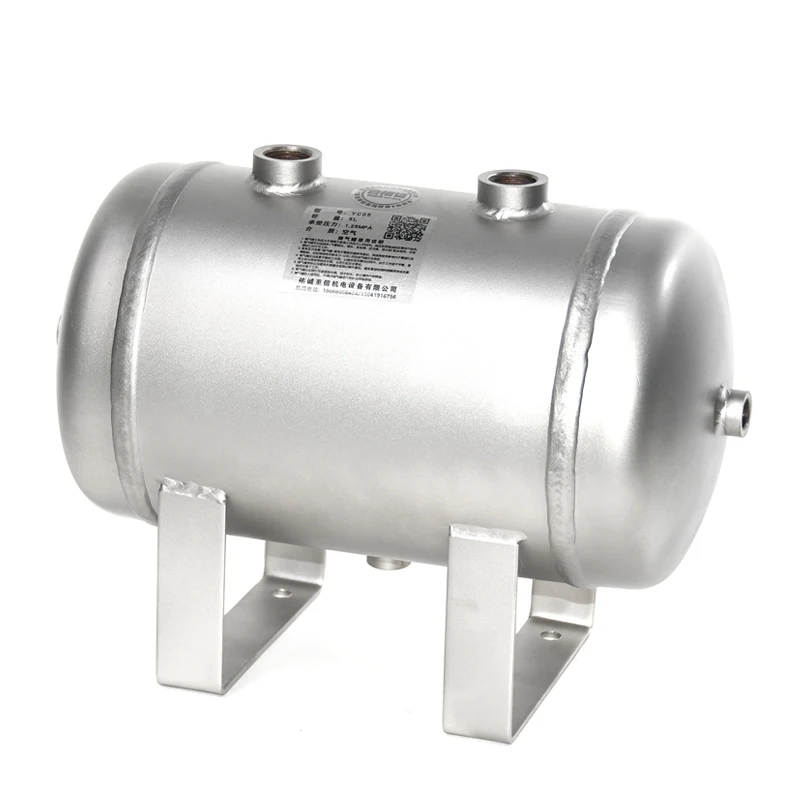 5L Horizontal 304 Stainless Steel Small Gas Storage Frosted Custom Buffer Pressure Air Tank