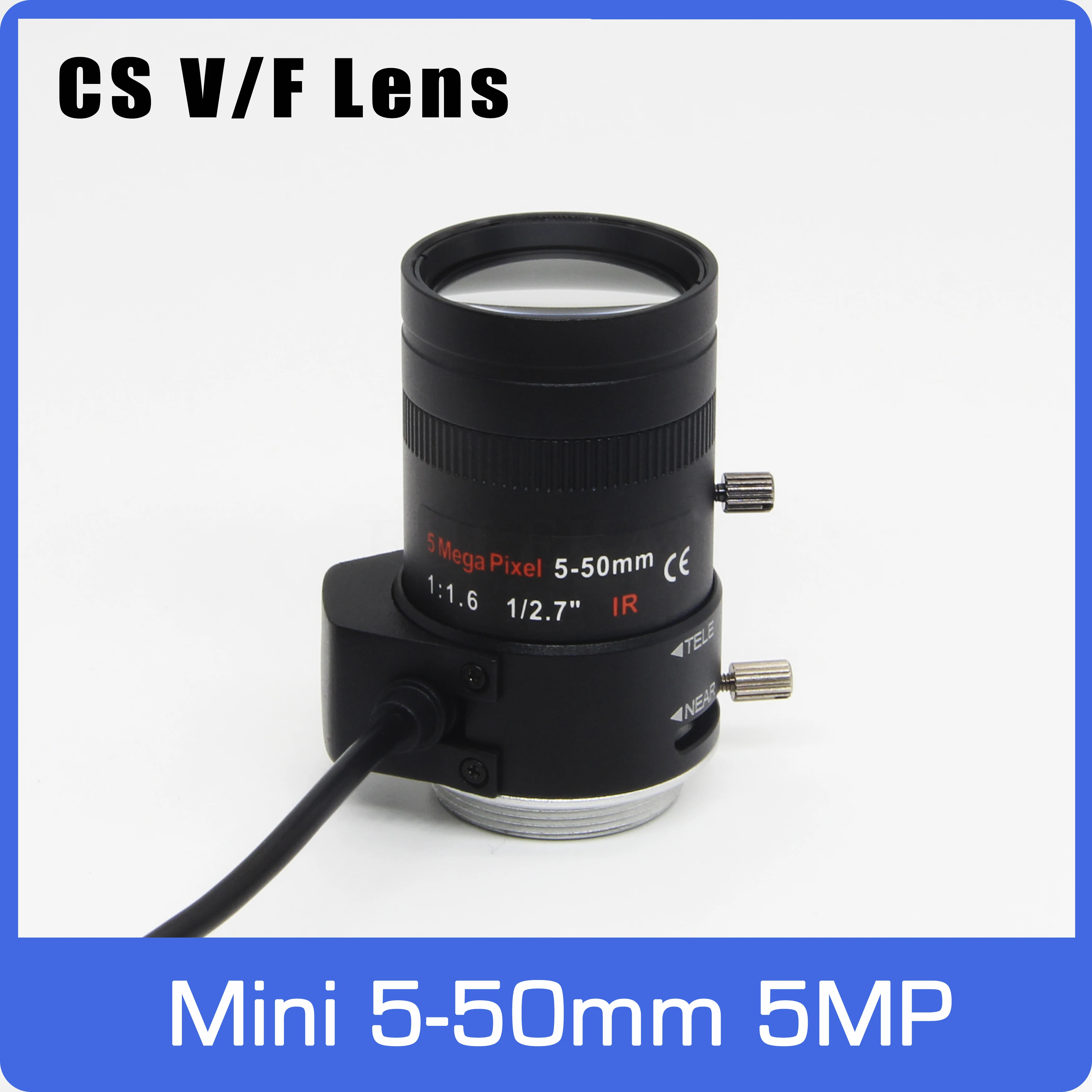 

5Megapixel Mini Varifocal CCTV Lens 5-50mm CS Mount Long Distance DC IRIS For 1080P/5MP Box Camera/IP Camera Free Shipping