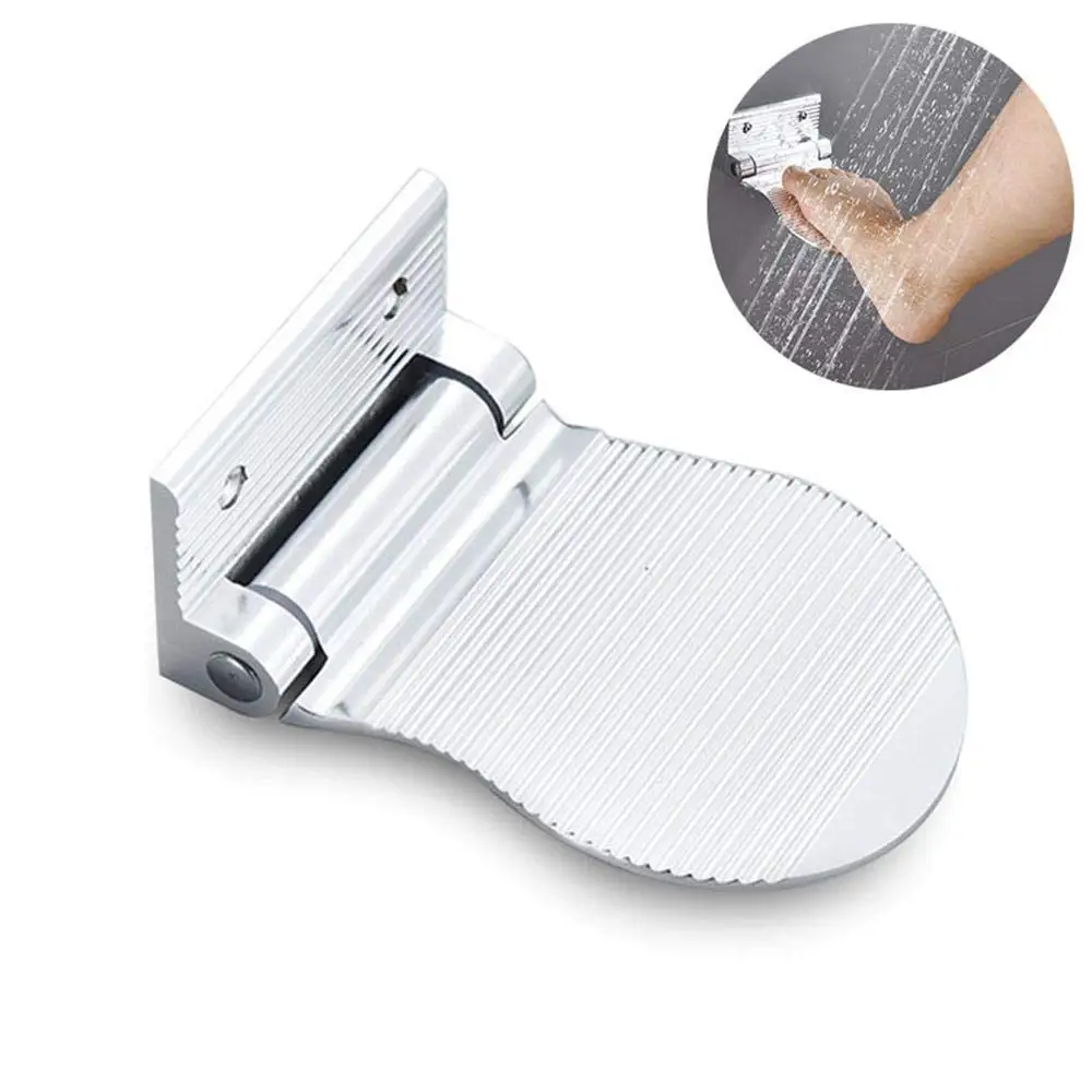 Home Anti-slip Bathroom Foot Rest Hotel Toilet Wall-mounted Space Aluminum Shower Pedal